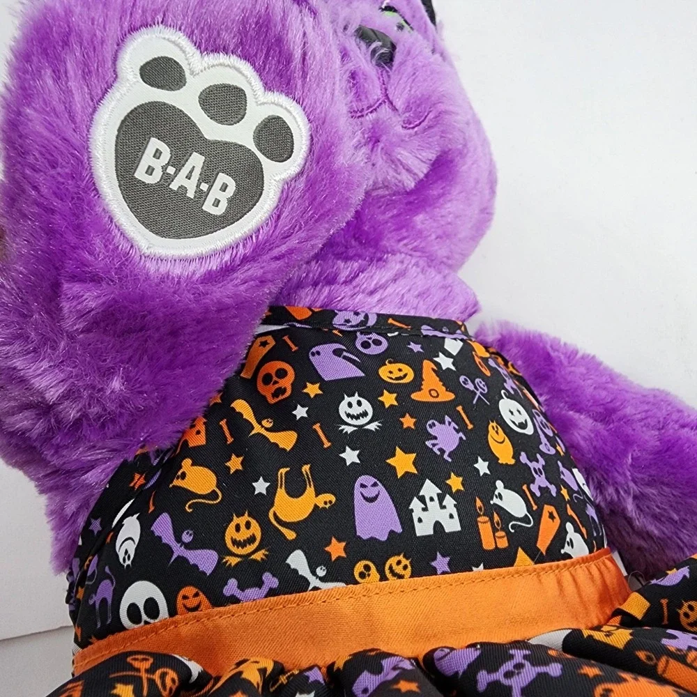 Build A Bear Purple Cat Plush Halloween Dress‎ Voice Box Meow